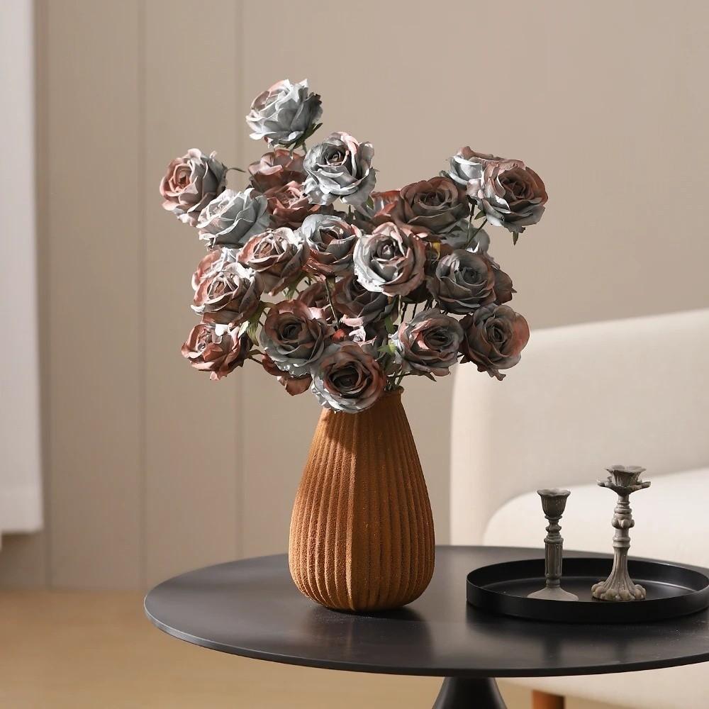 Vintage Simulated Rose Bouquet 3 Heads Flower Bouquet Home Decoration  Valentine's Day Gift