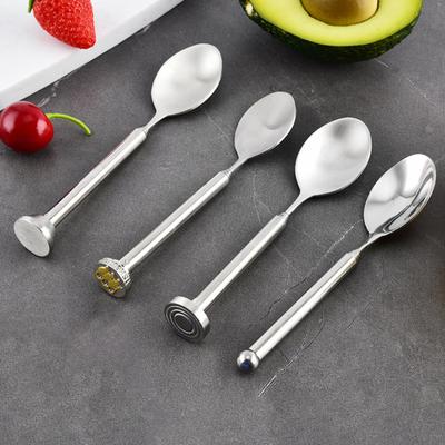 Retractable Spoon 14.8-44cm Stainless Steel Telescopic Spoon Extendable Handle Portable Anti Rust Tableware Supplies for Barbecue Toasting Dessert