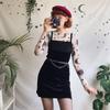 Sun Moon Printed Transparent Mesh Sexy T-Shirt Women O-Neck Long Sleeve Slim Basic Casual Female Tops 2026 Spring New
