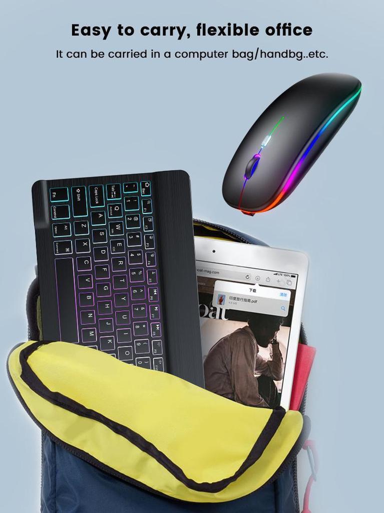 Colorful Bluetooth Magic Keyboard & Mouse Set for Mobile & Tablet