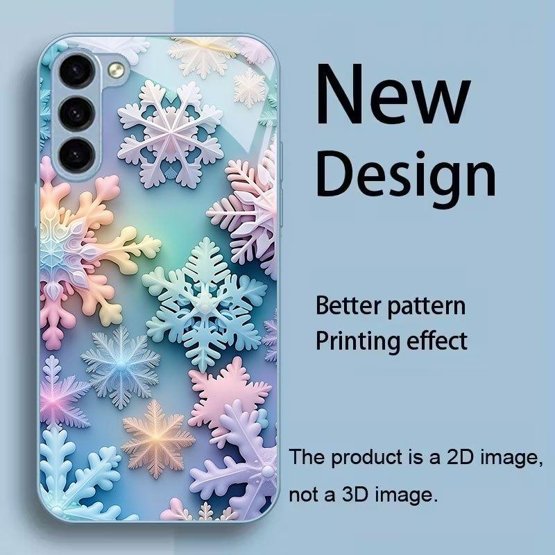 Attractive Colorful Snowflakes Exquisite PhoneCase for Samsung Galaxy S26 S25 S24 S23 S22 S21 FE Ultra Plus women Built-in glass