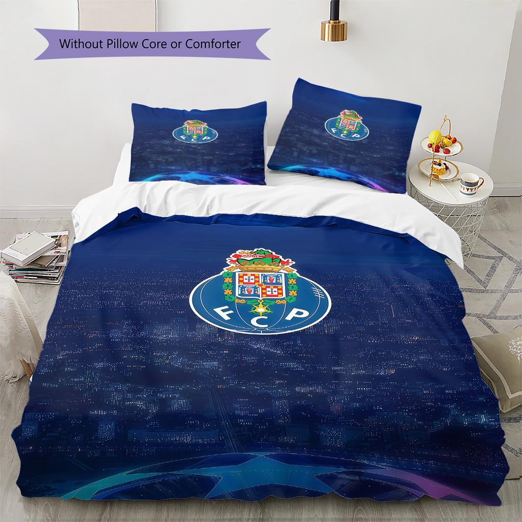 Juego de edredón y fundas de almohada del club de Oporto Decoración del hogar Regalo de cumpleaños (1 * funda nórdica + 2 * fundas de almohada, sin núcleo)