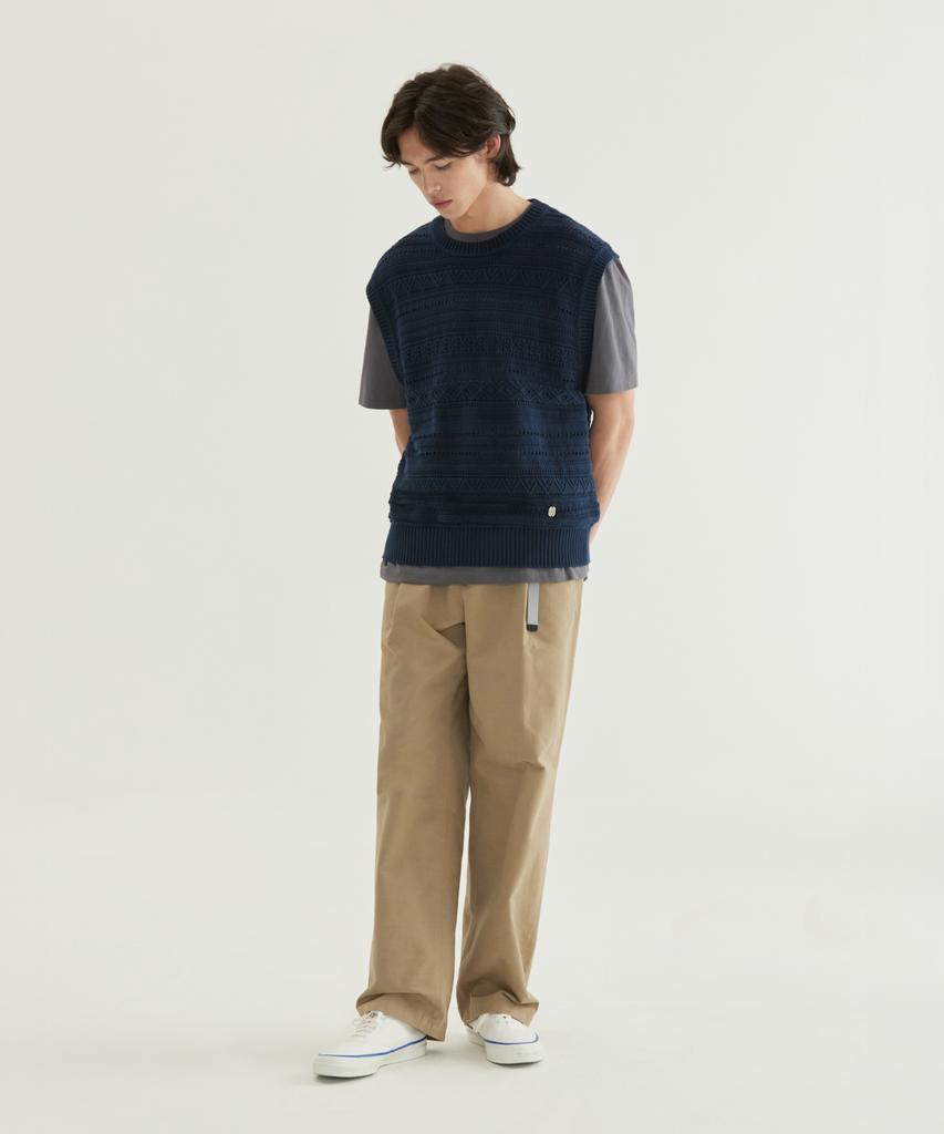 COVERNAT Curly Knit Vest Dark Navy