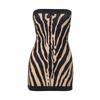 Zebra Print Strapless Backless A-Line Mini Dress for Women