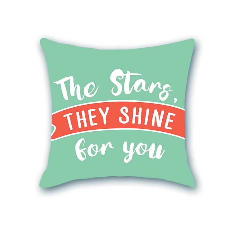 INS Style Faux Soft Throw Pillow Cover - Letter Print Home Decor for Sofa & Living Room