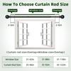 Curtain Rods No Drilling for Windows 48 to 84-90, 5/8 Inch Black Renter Friendly Adjustable Curtain Rod with 3M Adhesive Brackets