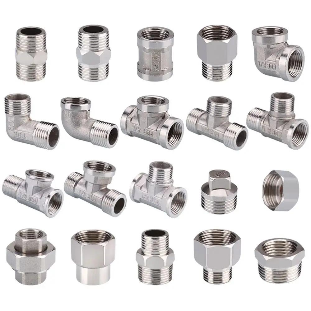 201/304 Stainless Steel 1/2", 3/4" BSP Threaded Plumbing Fittings (Reducing Elbow, Tee, Coupler, Butt Joint) - 1/2" BSP Male-Fem