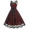 Vintage 50s Lace Cocktail Dress With Floral Pattern For Halloween Party Wear