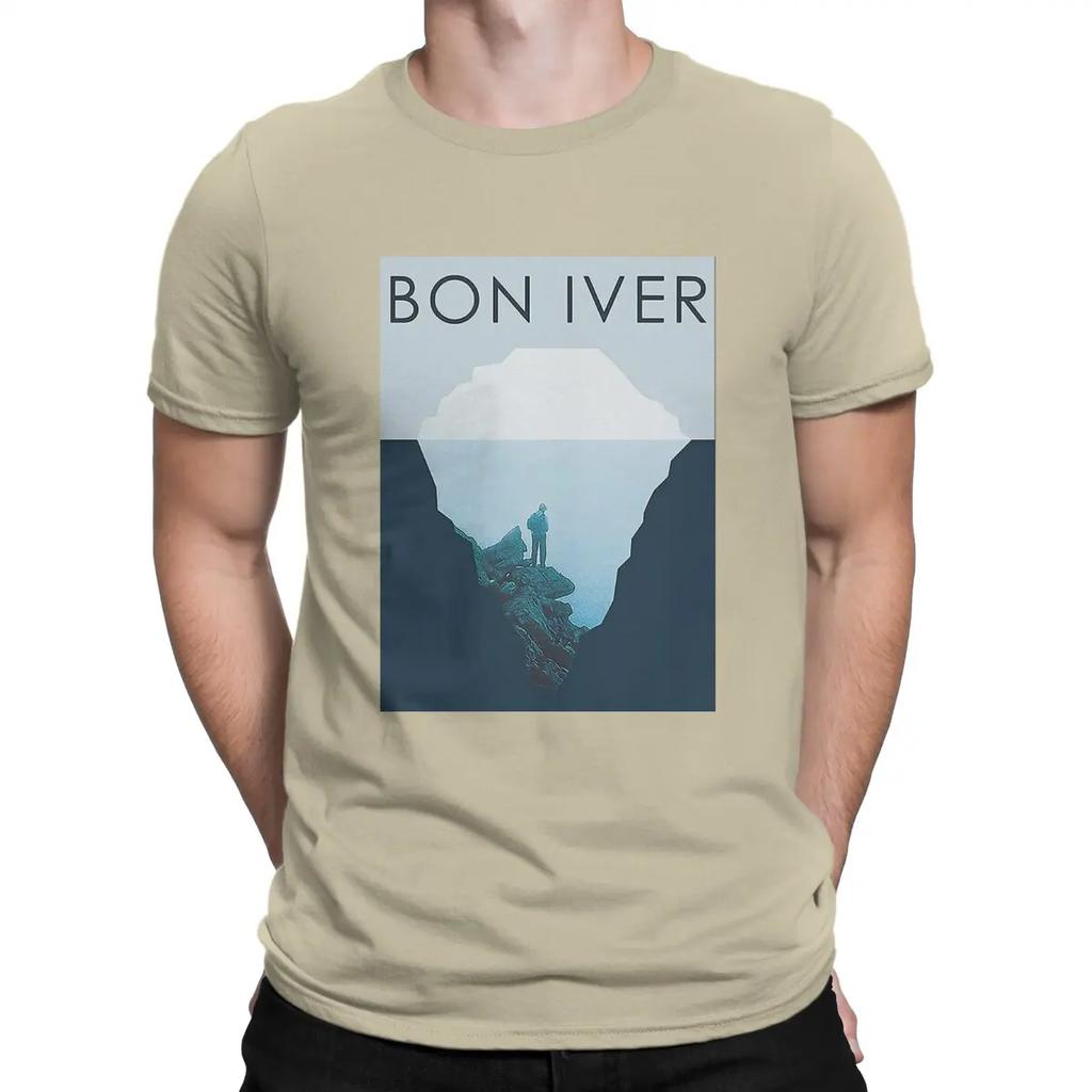 Funny Pop T-Shirt for Men Crew Neck Cotton T Shirts B-Bon Ivers Short Sleeve Tee Shirt Summer Tops