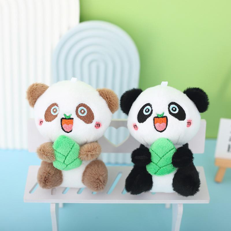 Cute Panda Plush Keychain Premium Snow Mink Fur Animal Figure Bag Pendant