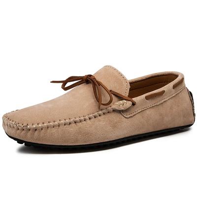 Men Spring Autumn Shoes Leather GenuineLeather SlipOn Genuine Slip Shoe Soft Soled Anti Skid Driving Suitable for Daily Wear and Various Occasions