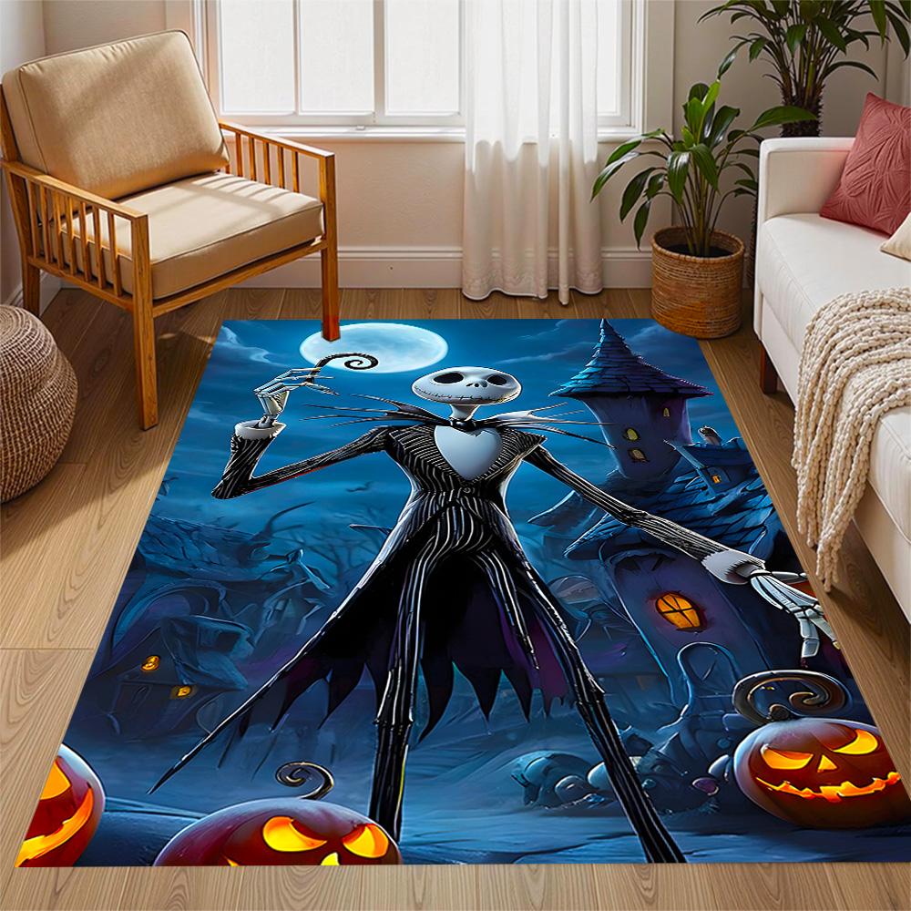 Tappeti Antiscivolo a Tema Nightmare Before Christmas - Decorazioni per la Casa in Poliestere, Adatti per Camere da Letto, Soggiorni, Ingressi, Studi e Decorazioni