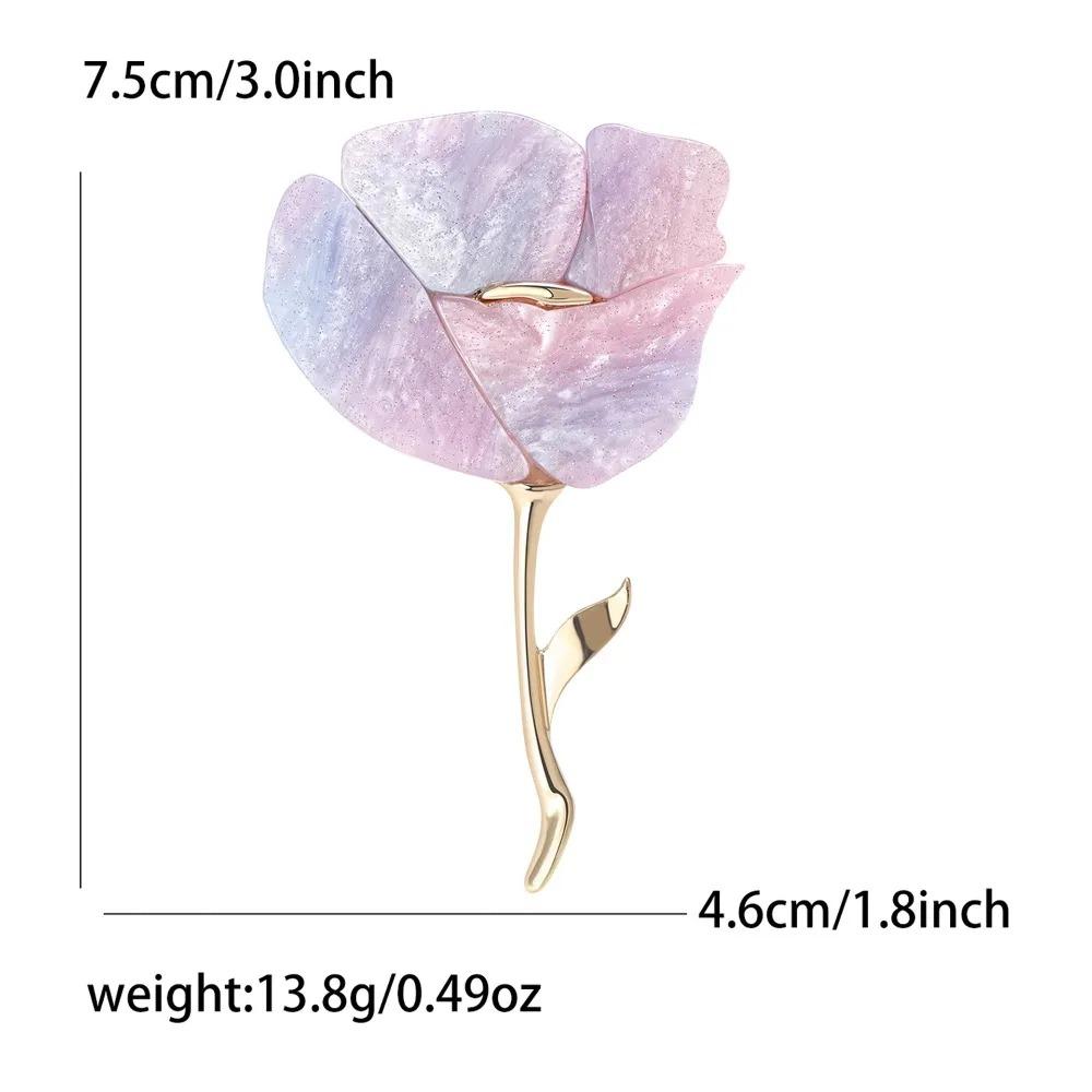 New Classic Acrylic Rose Brooches for Women Unisex Plant Flower Pins Casual Party Jewelry Accessories Gifts Friends Decoration