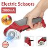 2000mAh Electric Scissors Shear Cloth Cutter Fabric Cutting Machine Kit Cutting Tool Portable Cordless Electric Round Scissors Red New