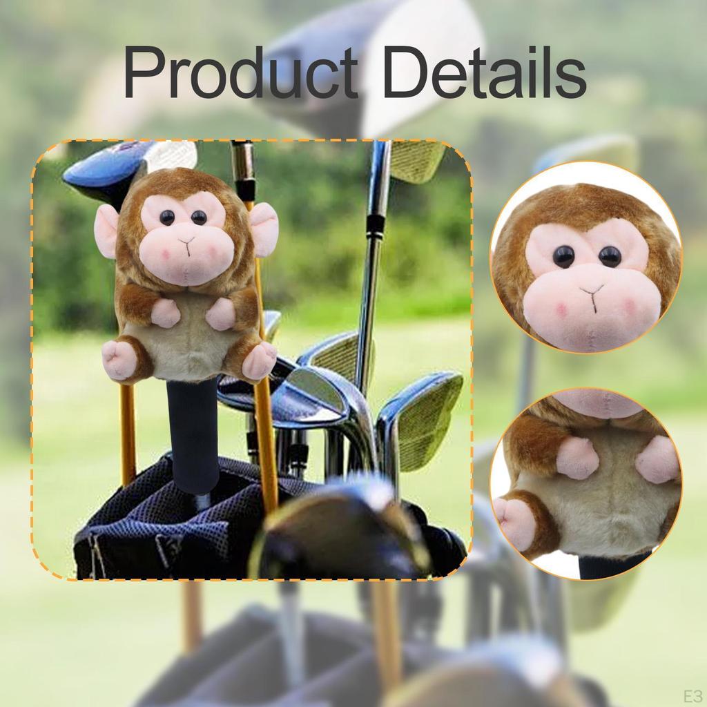 Małpa Zwierzę Ochraniacz Rękawa na Główkę Kija Golfowego Zabawny Pokrowiec na Główkę Prezent dla Golferów