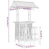 3 Piece Garden Bar Set Solid Acacia Wood