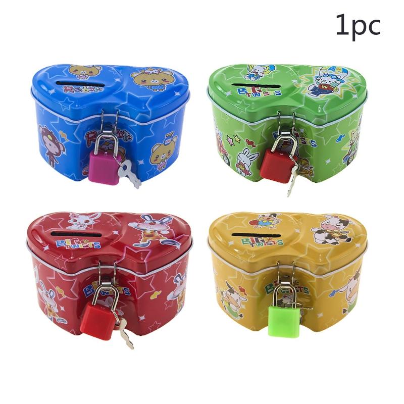 Cartoon Piggy Safe Money Box with Lock for Key for Creative Coin Boxes X3UC