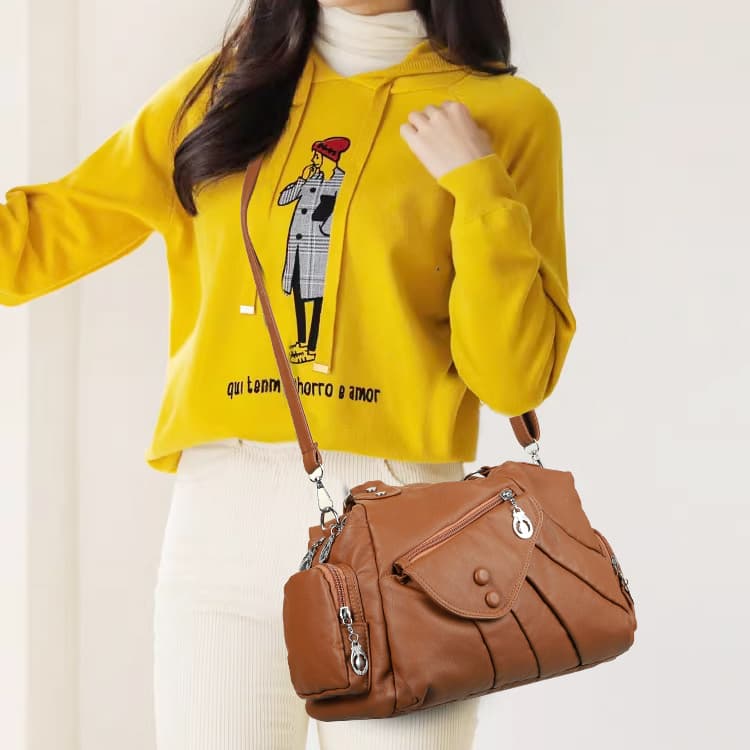 Folded tote bag women's large capacity shoulder messenger bag
