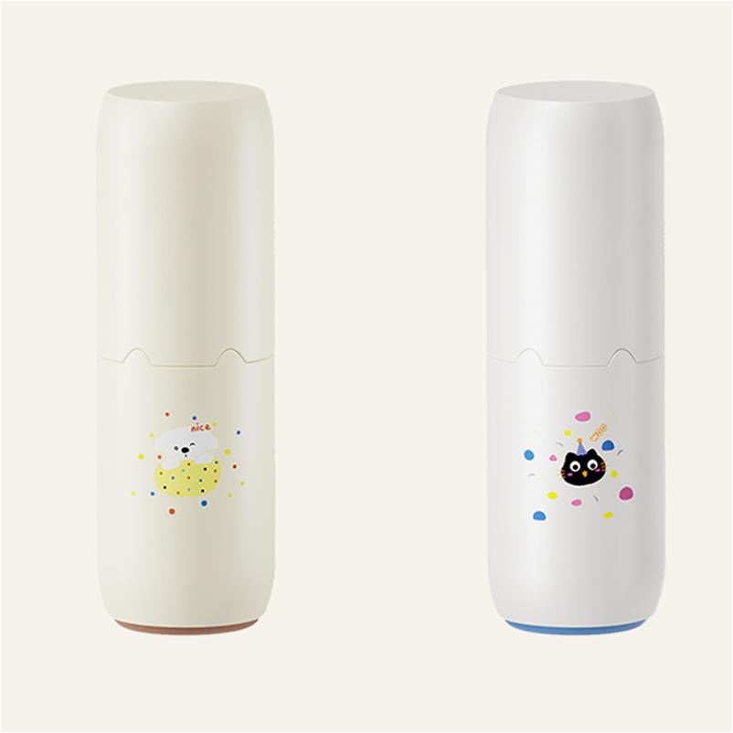2-in-1 travel wash cup set storage box - toothpaste and toothbrush cup, portable and breathable