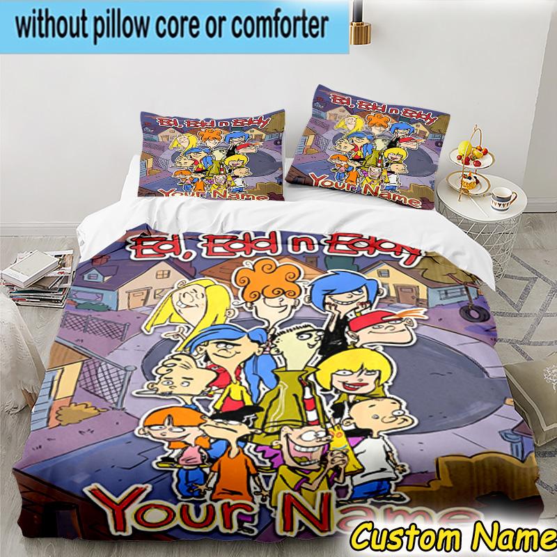 3pcs Custom Name Ed Eddy Mystery Bedding Set Includes 1 Duvet Cover & 2 Pillowcases for All Seasons Dormitory Home Decor Christmas gifts