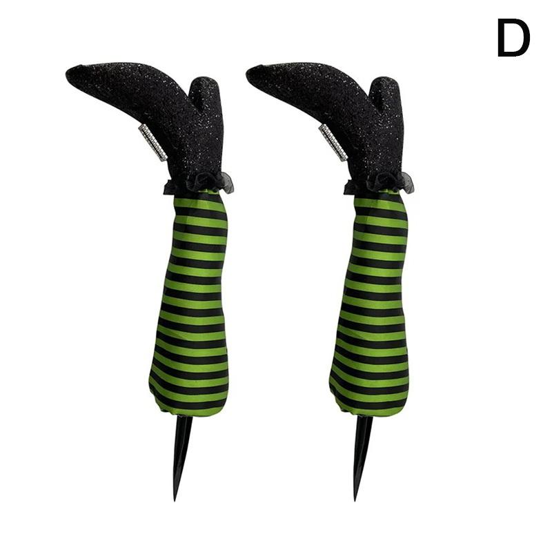 

1 пара украшений на Хэллоуин, украшение в виде ног злой ведьмы, перевернутые ноги злой ведьмы, ботинки, колышки, декор для двора, лужайки, улицы, сада D