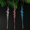 12Pcs Clear Acrylic Icicle Shape Pendant Christmas Tree Hanging Decorations For Holiday Tree and Store Window Display