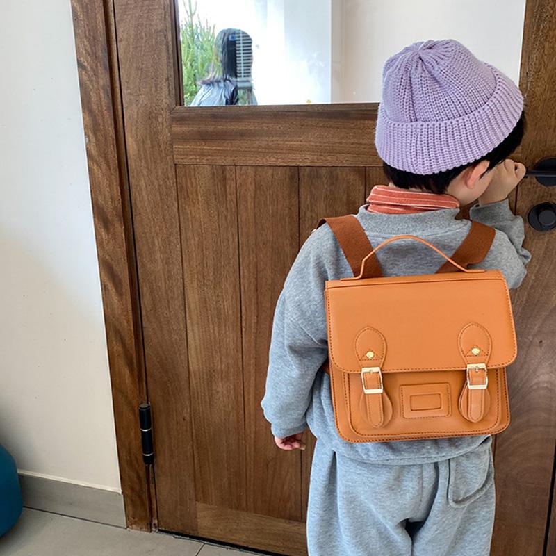 Korean Retro Baby Backpack Primary School Bag Kindergarten Kids Cambridge Bags Cartoon Bear Children's Boys Girls Shoulder Bag