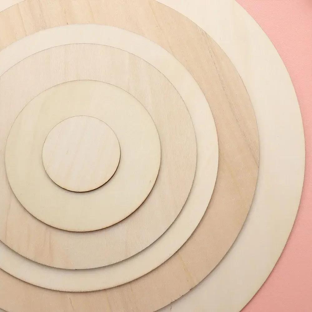 3/5/10pcs Round Unfinished Wood Pieces Wood Circles Blank Plaque for DIY Pyrography Projects Games Scrapbooking Building Model