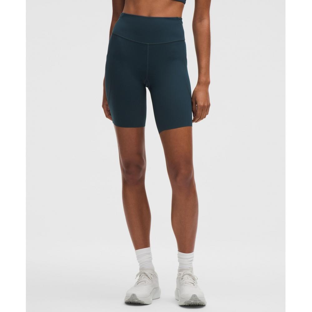 Lululemon Fast And Free High Rise Short 8   5 Pocket Indochine Blue