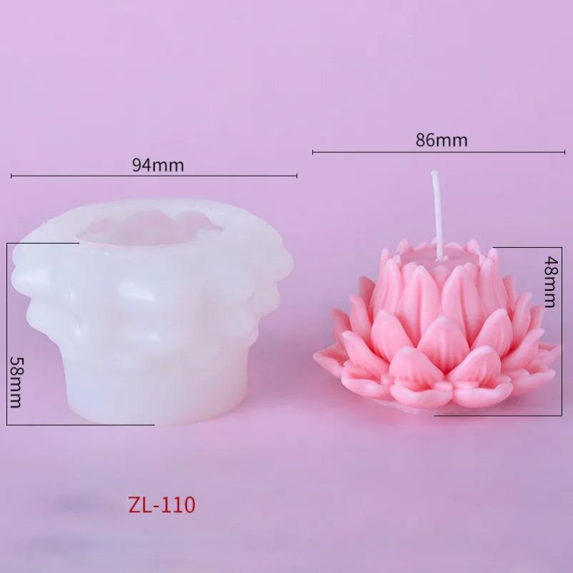 3D Lotus Silicone Candle Molds DIY Rose Flower Soap Plaster Resin Casting Mold Handmade Chocolate Fudge Cake Baking Tools