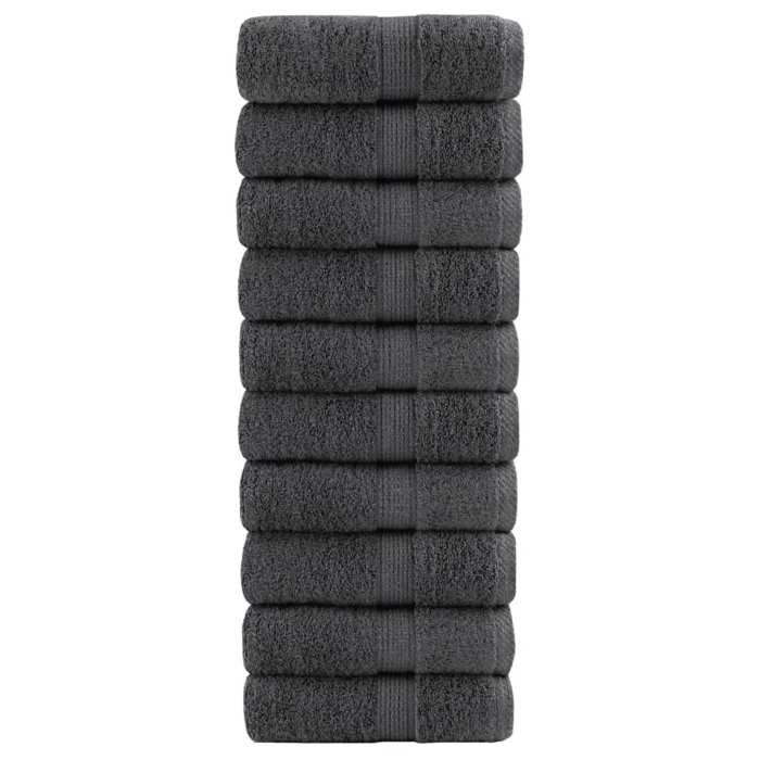 VidaXL Serviettes d'invité de Qualité Supérieure 10 pcs, Draps de Bain, Essuie-mains, Serviette de Visage Salle de Bain 137154