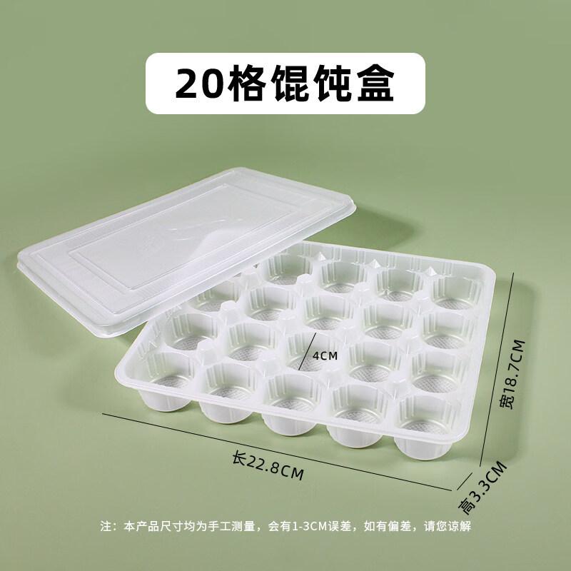 Disposable 20-Grid Transparent Wonton/Dumpling Box
