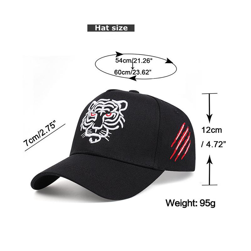 Fashion Animal Tiger Embroidery Baseball Cap Men Women Cotton Hip Hop Hat Summer Trucker Caps Unisex Snapback Black Hats Gorras