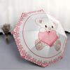 1pc Teddy Bear Heart Pink Automatic Umbrella Portable Home Essential Umbrella, Iron Umbrella Structure Suitable for All Seasons Yy251123132