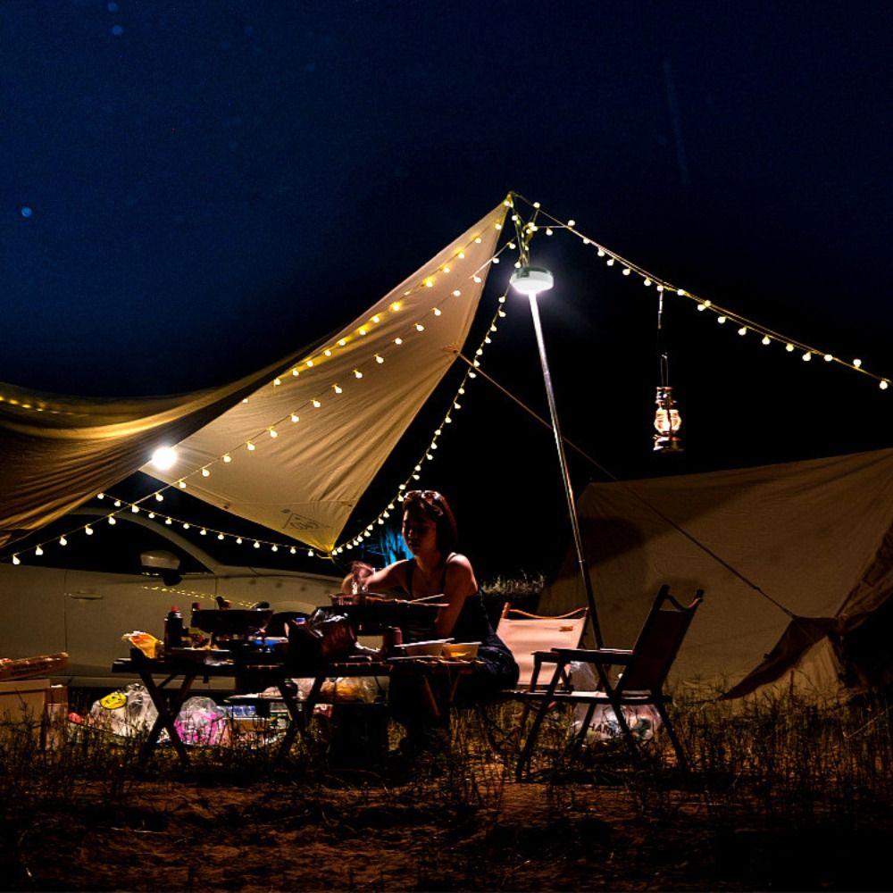 Multi-function 5 Light Modes Tent String Lights 10m Bright Camping Lights Rechargeable ABS Atmosphere Lights Fishing