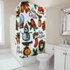 TU Christmas Shower Curtain Festive Holiday Decor Winter Themed Bathroom Set Cozy Home Decor XMas Pattern Waterproof Fabric
