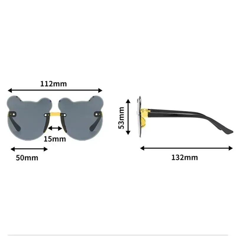 New Outdoor Travel Skiing Sunglasses Cartoon Bear Sunglassess for Boy Girl Children Rimless Casual Sunglasses UV400
