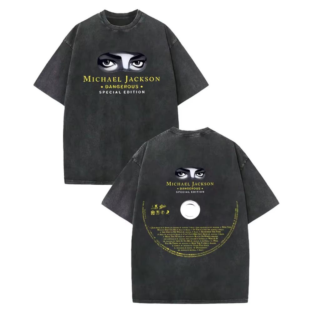 Rock Singer Michael Jackson Graphic T Shirts Mens Women High Quality Vintage Washed Tshirt Summer Casual Loose Cotton Tshirts