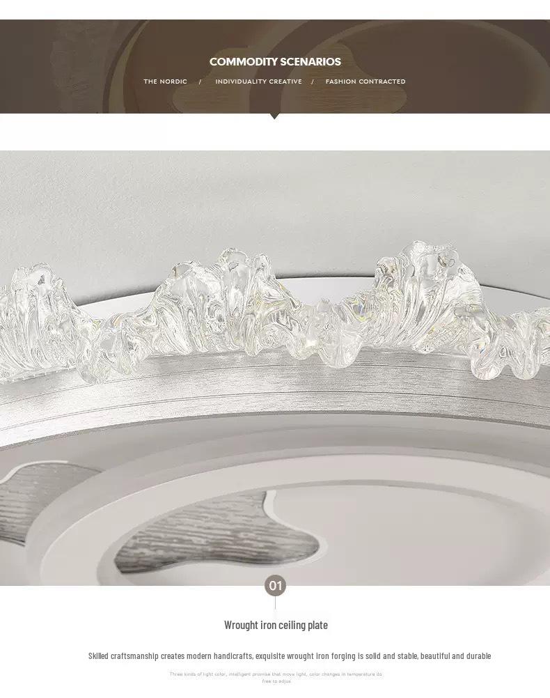 Elegant Crystal Ceiling Light - Modern, Minimalist, Eye-Protection Design for Luxury Bedrooms
