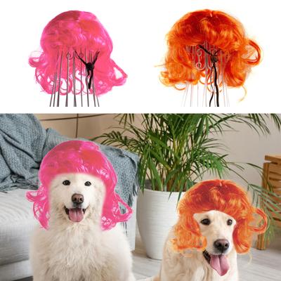 Dog Cospaly Props Wigs Pet Headdress Wigs Gift for Party Supplies for Pet Puppy Head Ornaments Kitten Wigs