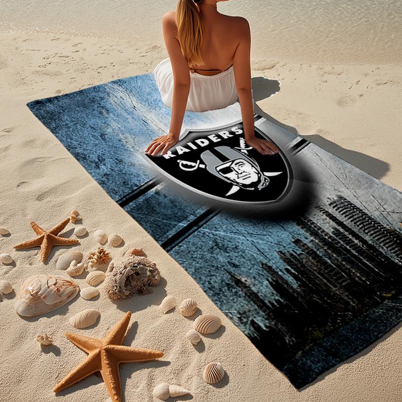 Las Vegas Raiders Mikrofaser Strandtuch, Leicht und Schnelltrocknend, für Sommerreisen, Strand-Essential, Schwimmbad