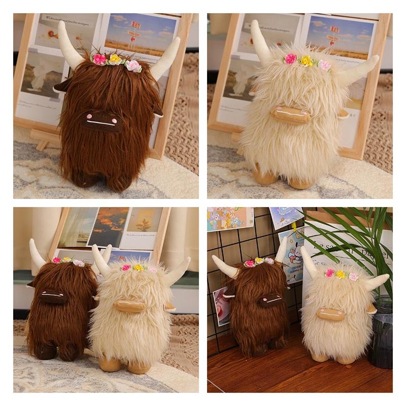 Highland Cow Plush Toy For Home Decor And Play Scottish Cattle Stuffed Animal