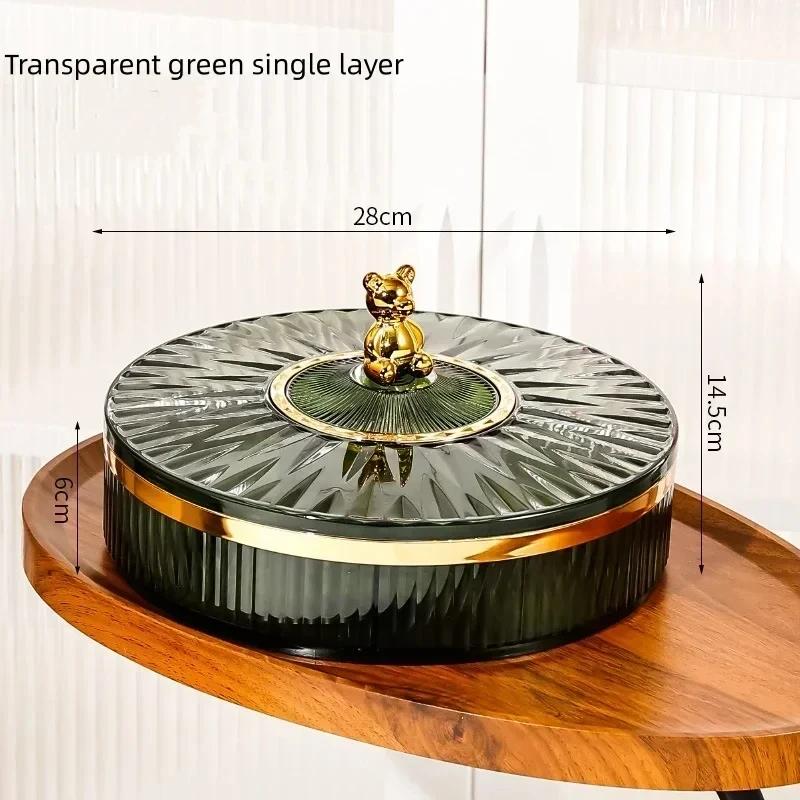 Multi layer Transparent Snacks Box Dust-proof Acrylic Dry Fruit Tray Candy Nut Storage Box Modern Living Room Sundries Container