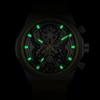 MEGIR Luxury Quartz Watch Men Waterproof Round Hollow Dial Wristwatch with Chronograph Silicone Strap Luminous Hands