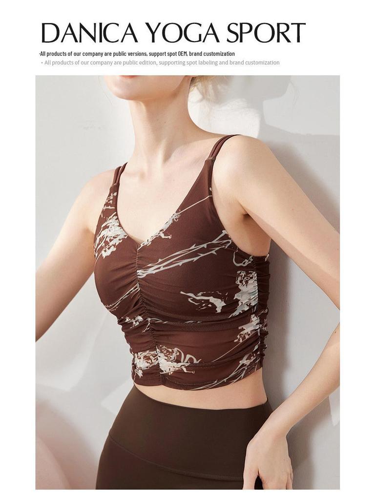 Lulu Women's Shock-Absorbing Sports Bra - Beautiful Back Print Yoga Crop Top