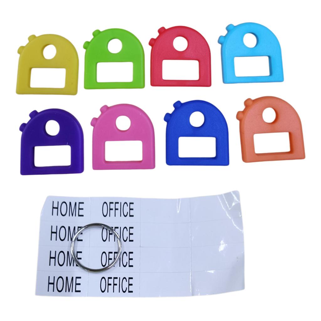 Pack Of 8 Multicolor Key Caps Accessory for Effortless Organization with Assorted Shape Mixed Color Key Sleeves