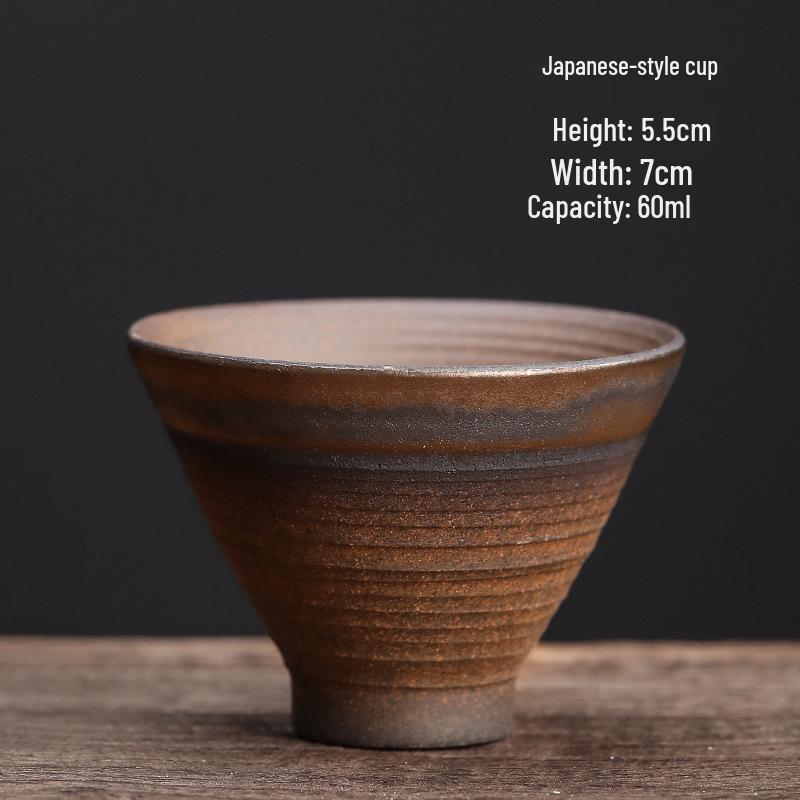 Ofis veya Ev İçin El Yapımı Retro Seramik Kung Fu Çay Fincanı