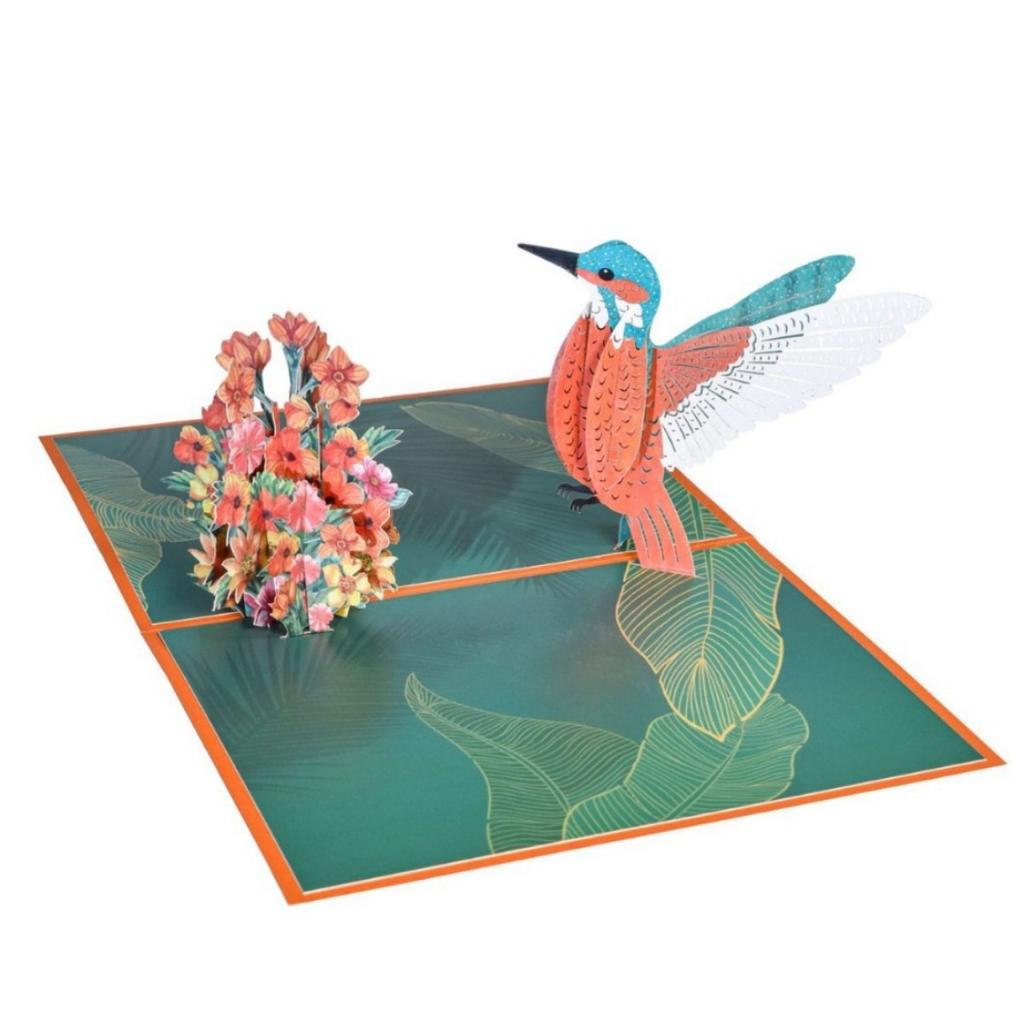 Kolibri-Pop-up-Karte – 3D-Geburtstagsgeschenk, Kolibri-Karte für alle Anlässe – Muttertag, Erntedankfest für Frauen, Mütter, Ehefrauen, Omas, Schwestern