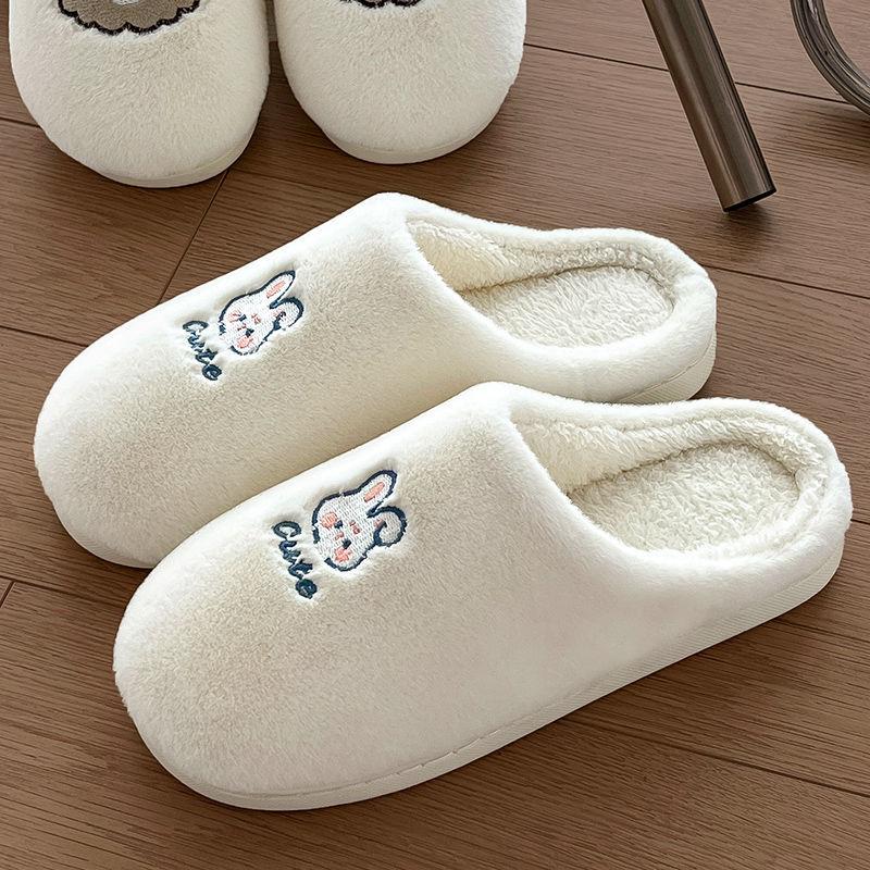 Small briquettes cotton slippers winter new outer wear home indoor cartoon non-slip warm thick-soled cotton shoes
