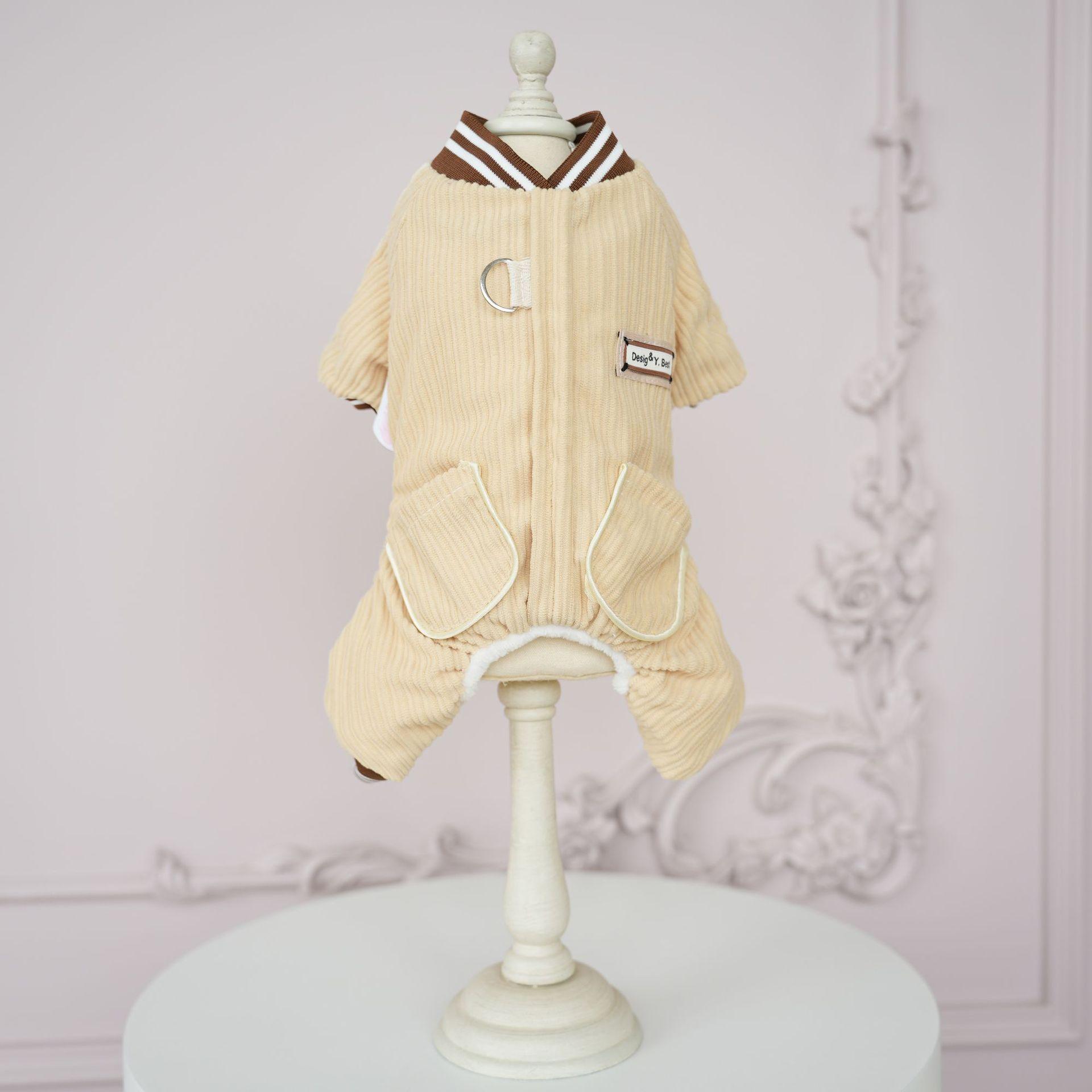 

Спортивная одежда для домашних животных на осень и зиму, мягкий и удобный толстый комбинезон с изображением четырехлапого плюшевого мишки, пижама для собак, одежда для щенков L